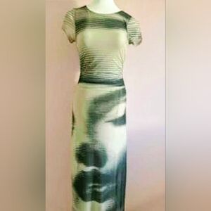 Madden Girl Green and Black Patterned Maxi Dress